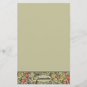 Papelería Monograma personalizado floral del vintage de