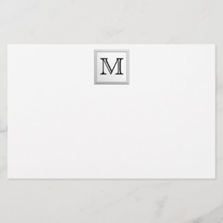 Papelería Monograma Personalizado impreso.Blanco y negro.