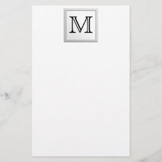 Papelería Monograma Personalizado impreso.Blanco y negro.