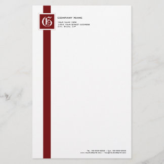 Papelería Monograma profesional de banda roja, negra y blanc