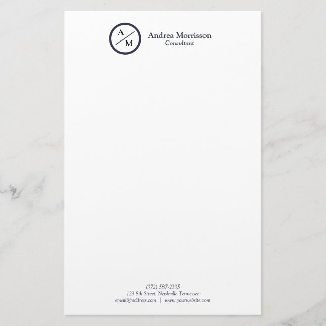 Papelería Monograma profesional moderno (Anverso)