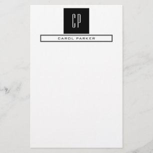 Papelería Monograma profesional moderno Nombre simple