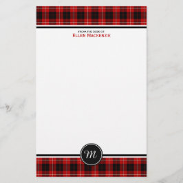 Papelería Monograma rojo y negro de Cunningham