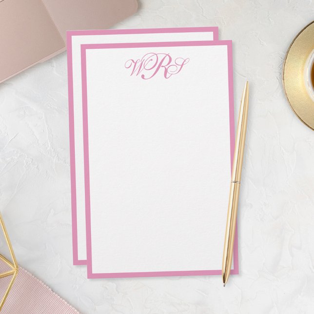 Papelería Monograma Rosa Clásico (Subido por el creador)