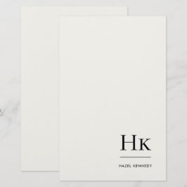 Papelería Monograma Simple Marfil Personalizado