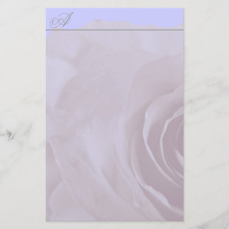 Papelería Monograma Stationery Rosa Faded En Azul Periwinkle