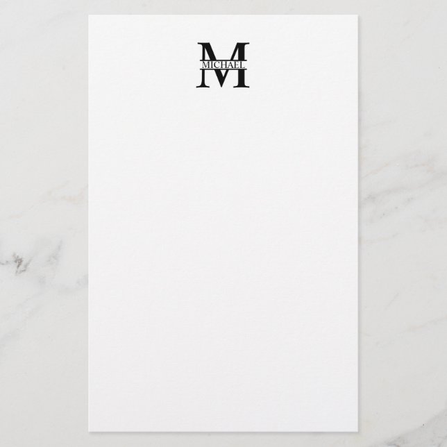 Papelería Monograma y nombre personalizados (Anverso)