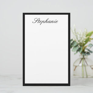 Papelería Monogramas Nombre personalizado Boda mínimo blanco