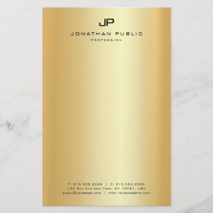 Papelería Monogramed Faux Gold Modern Elegant Template