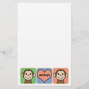 Papelería Monos lindos del clip art del dibujo animado con
