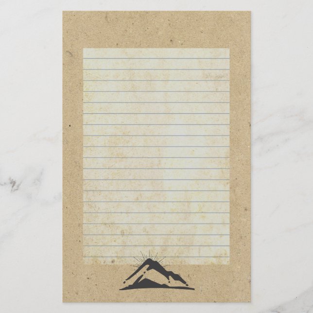 Papelería Montaña con rayos de sol en línea (Anverso)