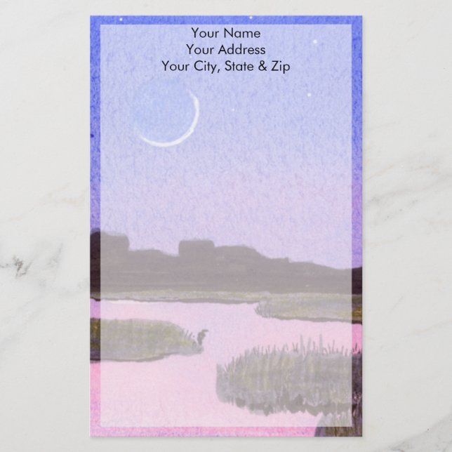 Papelería Moonlight Heron (Anverso)