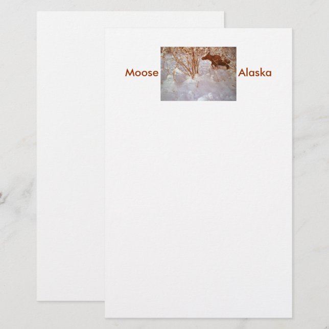Papelería Moose in Alaska Stationery (Anverso / Reverso)