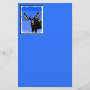 Papelería Moose in Winter - Original Wildlife Art