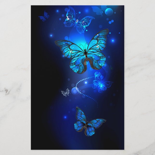 Papelería Morpho Butterfly in the Dark Background (Anverso)