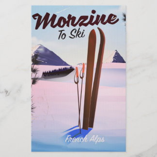 Papelería Morzine, poster de esquí de los Alpes franceses