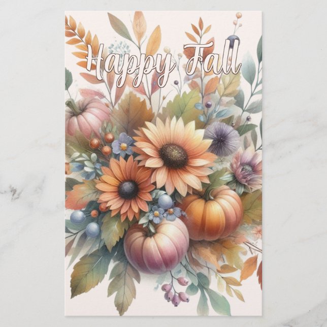 Papelería Motivo elegante de Bouquet de la flor de calabaza  (Anverso)