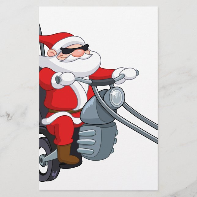 Papelería motociclista santa claus (Anverso)