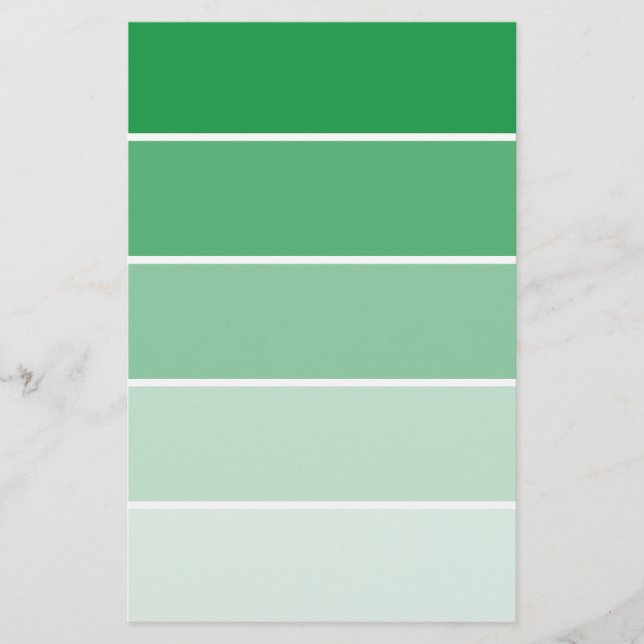 Papelería Muestras de pintura verde brillante (Anverso)