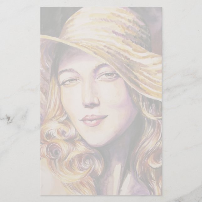 Papelería Mujer con gorra (Anverso)