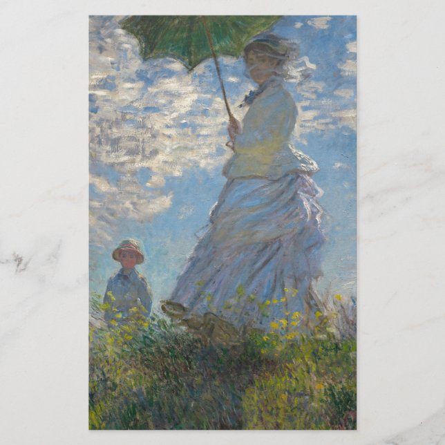 Papelería Mujer de Claude Monet con un parasol 1875 (Anverso)