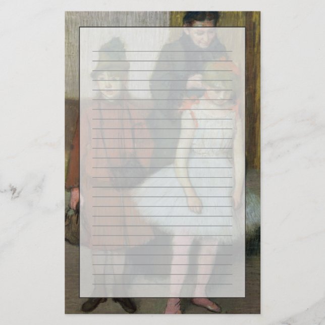 Papelería Mujer de Edgar Degas el | con dos niñas (Anverso)