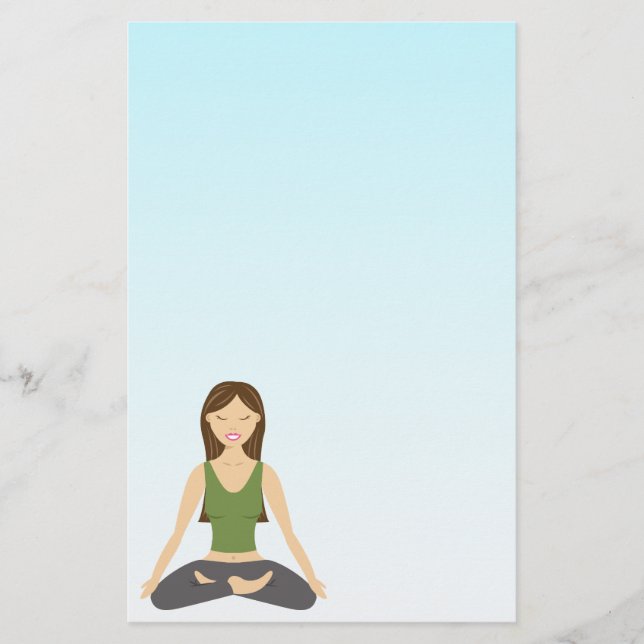 Papelería Mujer De Yoga En Lotus Pose (Anverso)