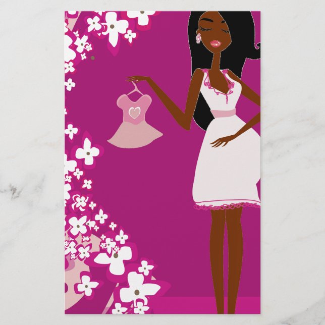 Papelería mujer embarazada negra (Anverso)
