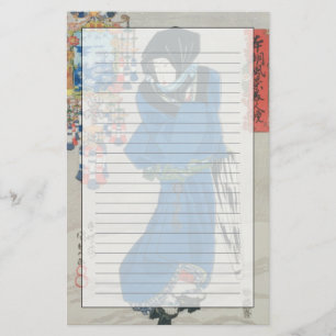 Papelería Mujer japonesa en la nieve (impresión del