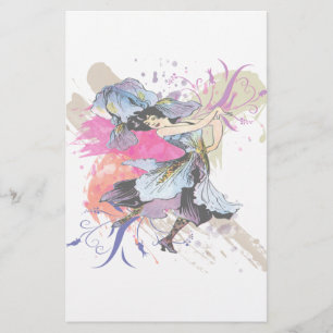 Papelería Mujer lechera Iris abstracta flores de arte