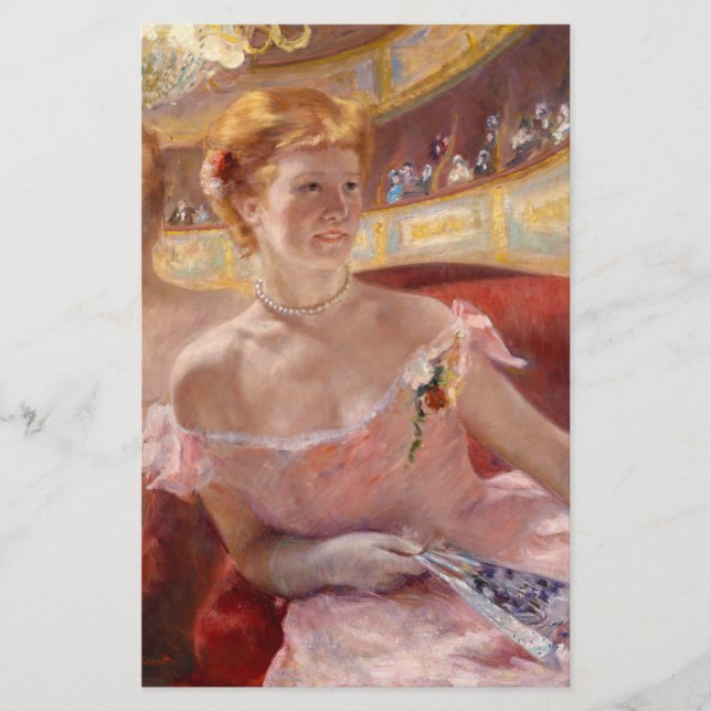 Papelería Mujer norteamericana con collar de perla y vestido (Anverso)