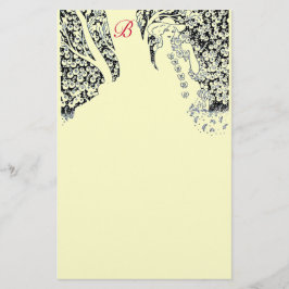 Papelería MUJER ROMÁNTICA, ROSAS, NATURALEZA Monograma de cr