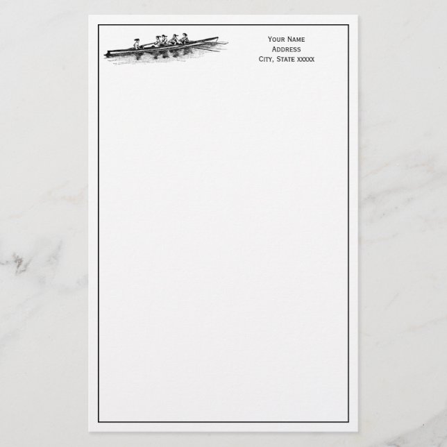 Papelería Mujeres Remo Rowers Equipo Deportes Negras (Anverso)