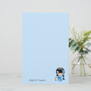 Papelería Muñeca Kokeshi de Invierno - Chica Geisha japonesa