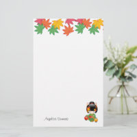 Muñeca Kokeshi Otoño - Geisha con Kimono Verde