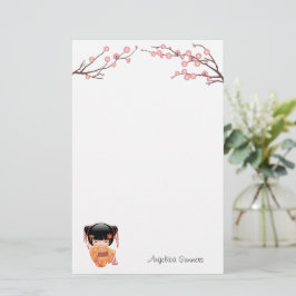 Papelería Muñeca Ume Kokeshi - Chica Geisha de la enseñanza 