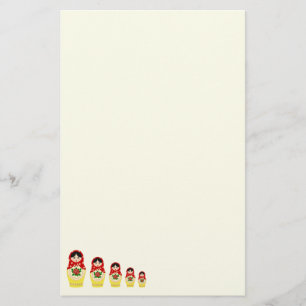 Papelería Muñecas nanidantes de matyoshka rusas rojas