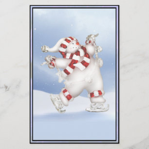 Papelería Muñeco de nieve patinador inmóvil