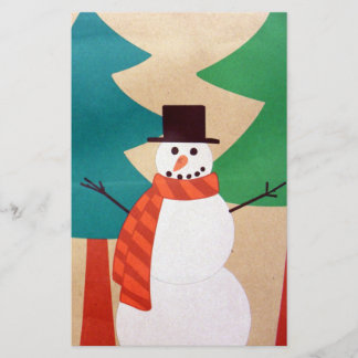 Papelería Muñeco de Nieve y Árboles de Navidad