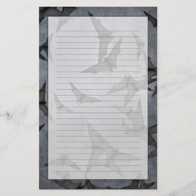 Papelería Murciélagos En El Oscuro Cielo Nublado (Anverso)