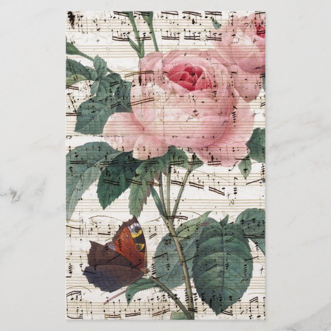Papelería Música color de rosa (Anverso)
