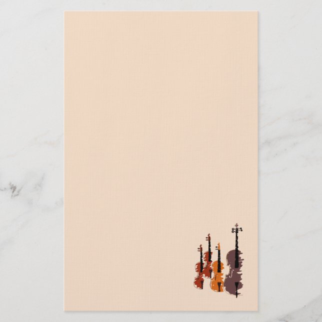 Papelería Música de violín abstracta moderna (Anverso)