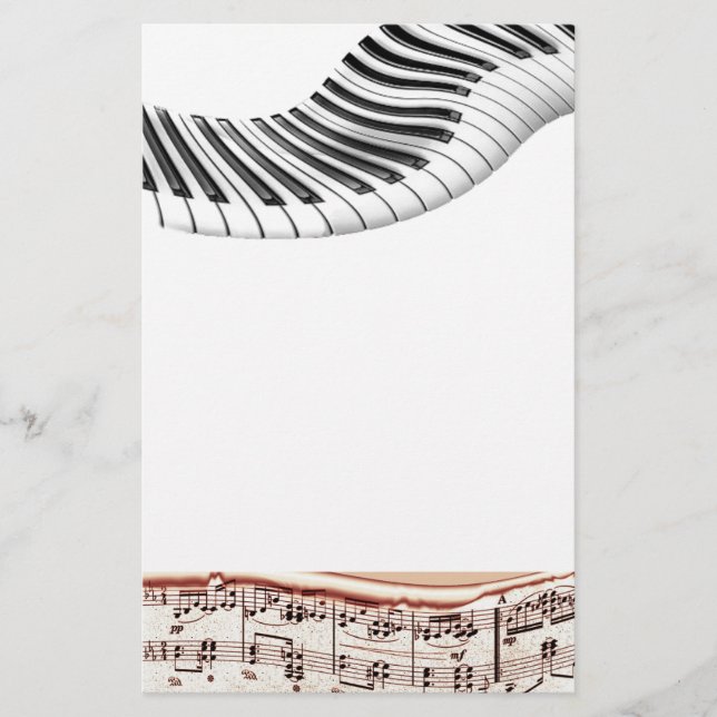Papelería Música Instrumentos Teclado Piano Notas Arte (Anverso)