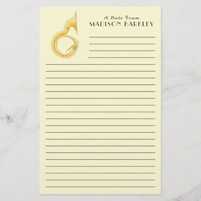 Papelería Músico de música de banda de música de Sousaphone  (Anverso)