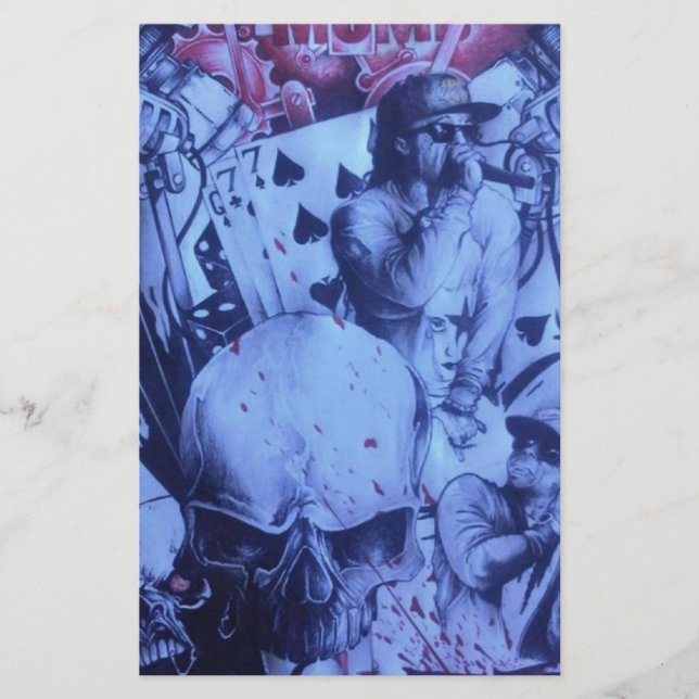 Papelería Músicos pop Blue Purple Art Print (Anverso)