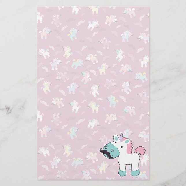 Papelería Mustachio Unicornio (Anverso)