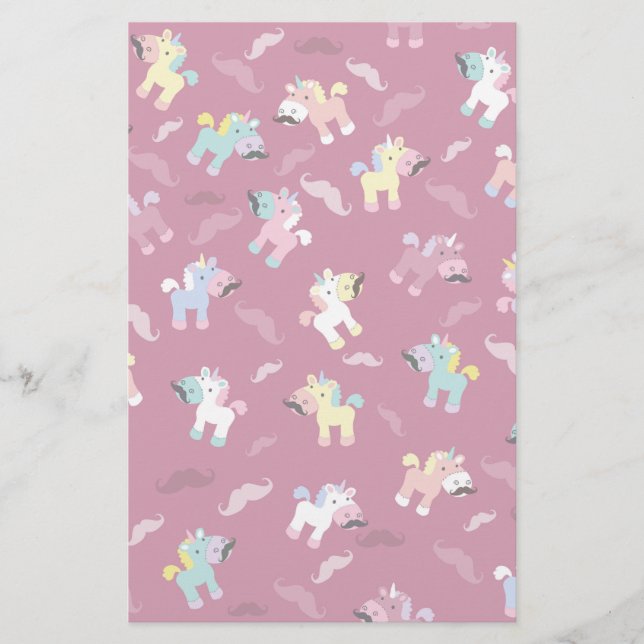 Papelería Mustachio Unicornio (Anverso)