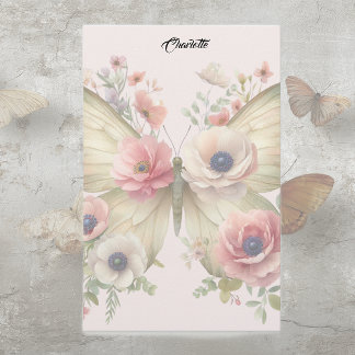 Papelería Muted Floral Butterfly