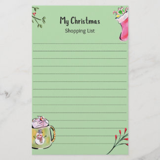 Papelería My Christmas Shopping List