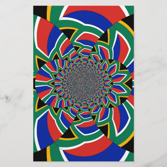 Papelería Nación arcoiris: Vibrante imagen de arte en Sudáfr (Anverso)